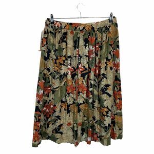 Fall Floral Leaves Skirt Made in USA Alfred Dunner NWT Deadstock